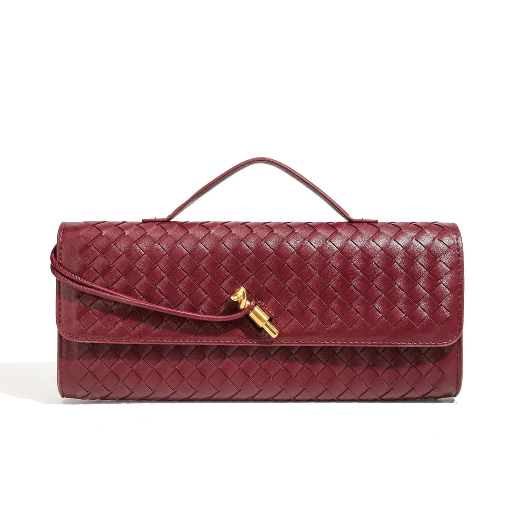 Burgundy Woven Handbag