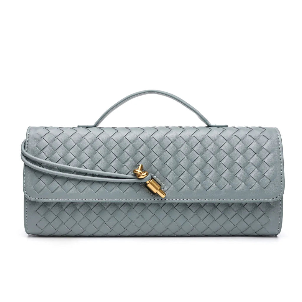 Haze Blue Woven Handbag