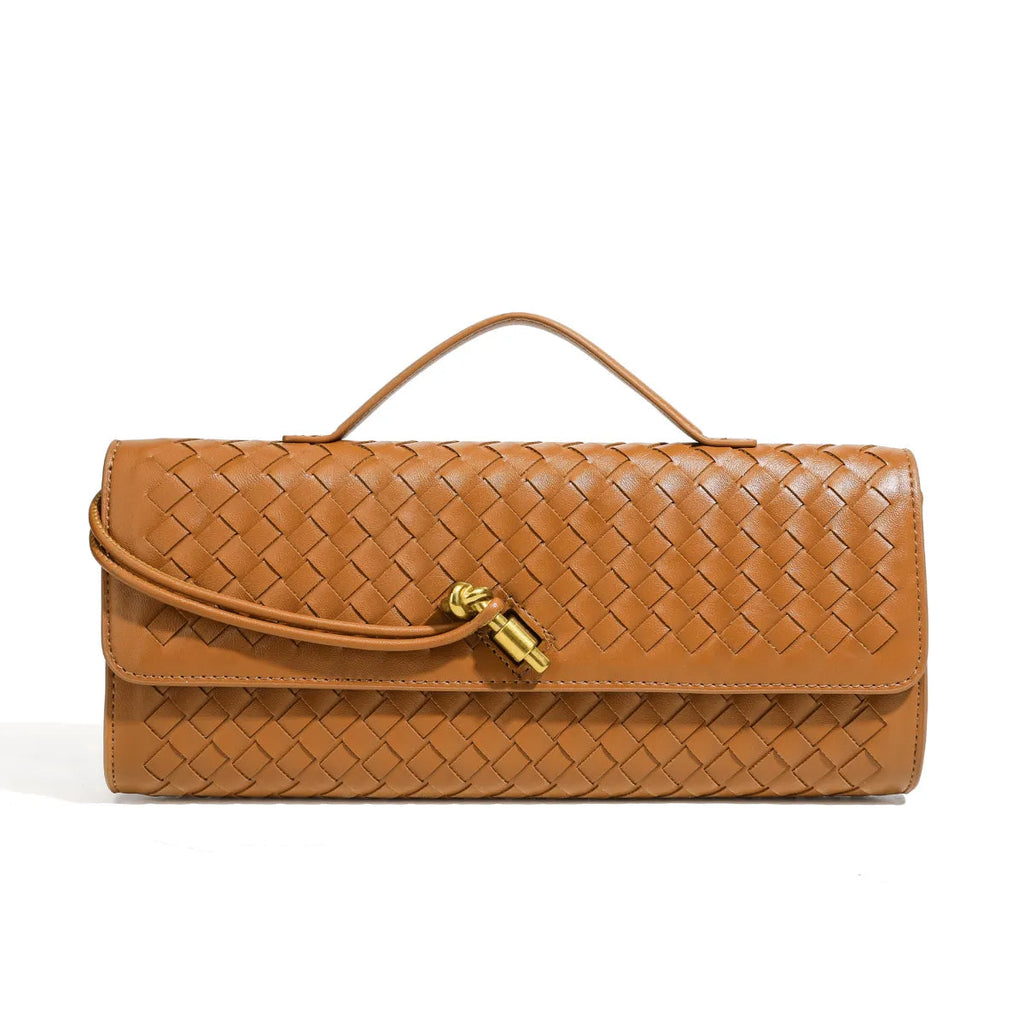 Brown Woven Handbag