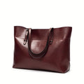 Brick Red Glossy Leather Handbag